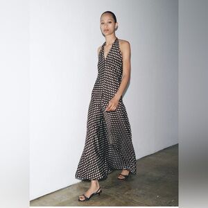 Polka Dot Halter Maxi Dress